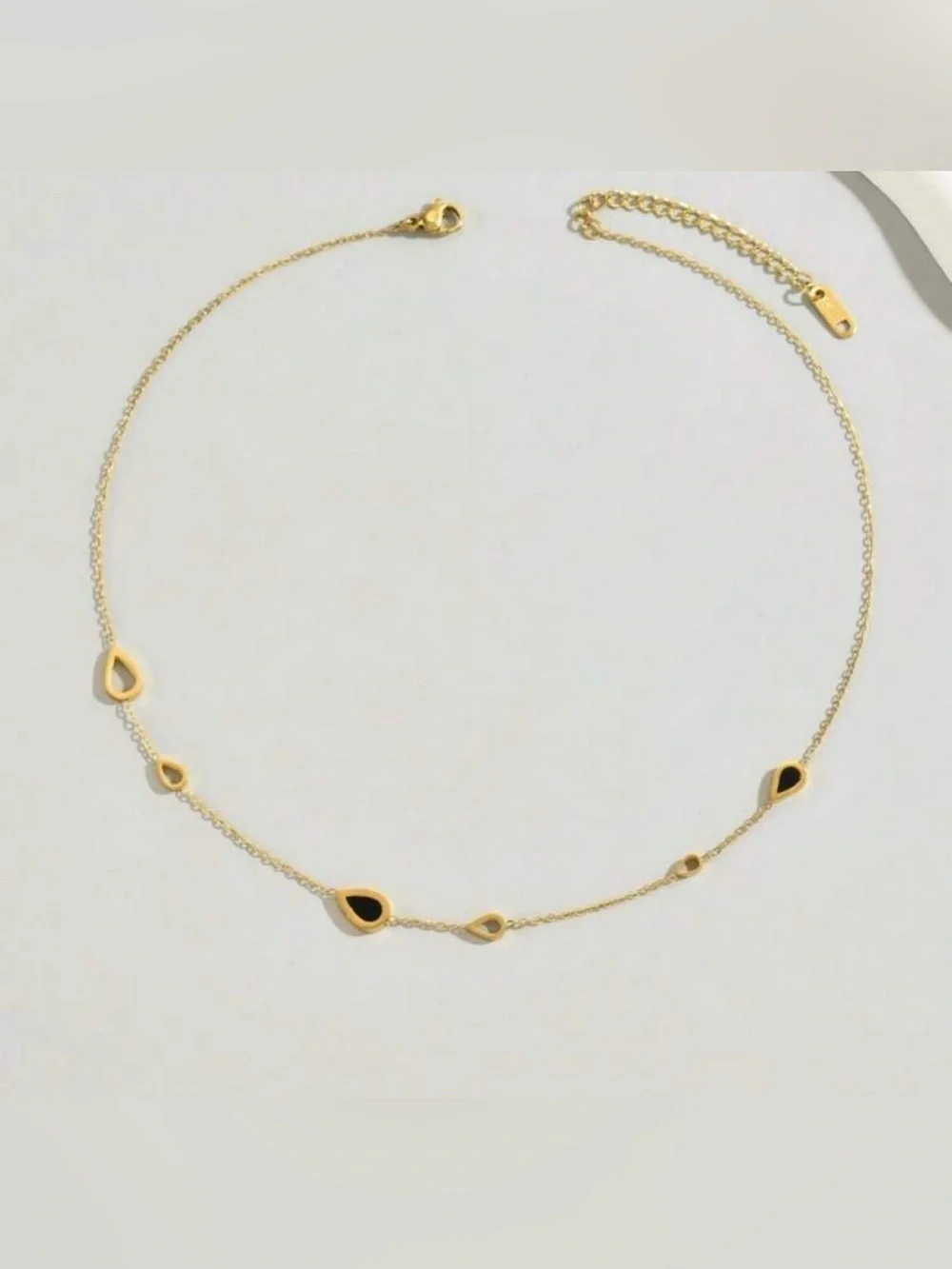 Gold Plated Stainless Steel Teardrop Necklace